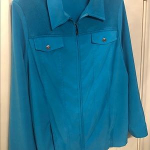 Casual Aqua Zip Jacket